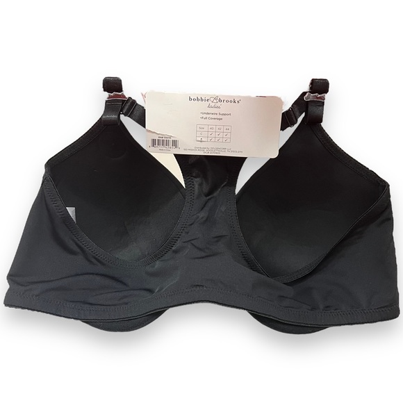 NEW Bobbie Brooks - Black Moulded Racerback Bra Front Closure Women’s 44C OR 42D - Picture 6 of 7